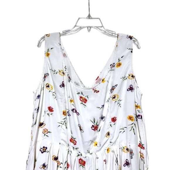 Vintage Together Midi Dress 18 Pockets Full Button Sundress Butterfly Fairy - Picture 7 of 10